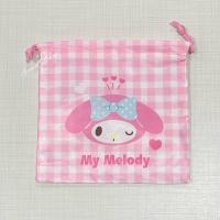 ราคา พร้อมส่ง ถุงผ้าหูรูดลายการ์ตูน ผ้าลื่น Kitty Melody Sanrio ลายGingham (12285829655)