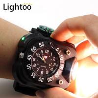 ราคา นาฬิกาข้อมือพร้อมไฟฉายแอลอีดีนาฬิกาทรงพลังชาร์จซ้ำได้ไฟฉายมีไฟสำหรับผู้ชายไอเดียของขวัญสำหรับแฟนหนุ่มไฟฉายเล็กไฟฉายนาฬิกาซิลิโคนไฟวิ่งตั้งแคมป์เข็มทิศสำหรับไฟฉายไฟฉายไฟแฟลชแบบชาร์จไฟได้ไฟฉุกเฉินสำหรับ