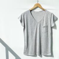 ราคา เสื้อยืดคอวีมีกระเป๋า เนื้อผ้าสลาฟ อก 36 ยาว 24 (19941624085)