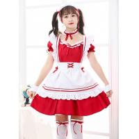 ราคา cp208 2 ชุดเมดสีแดง ชุดเมด ชุดแม่บ้าน ชุดเมดโลลิต้า (15005481892)