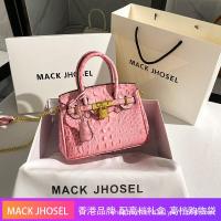 ราคา กระเป๋าแพลตทินั่มจระเข้เด็กผู้หญิงสีชมพู2022กระเป๋าถือทรงเคลลี่สะพายข้างมือถือใหม่ (17205418375)