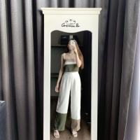 ราคา ชุดเซทขายาว ขนมชั้น เสื้อครอป กางเกงขายาวทรีโทน (15908386003)