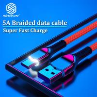 ราคา Nillkin 1M 5A LED USB Super Fast Charging Type C Lightning Micro USB สำหรับ iPhone Samsung Huawei Xiaomi OPPO Vivo สังกะสีล้อแม็ก Fast Charge ประเภท C โทรศัพท์มือถือสายชาร์จ (14247906565)