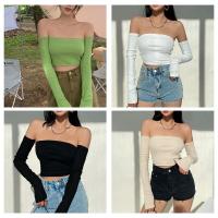 ราคา Beautifultime เสื้อเอวลอยผู้หญิงเสื้อเบลาส์คอเรือสีทึบแขนยาวสีแอปริคอท ดำ ขาว เขียว ม่วง (11786702587)