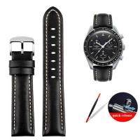 ราคา hot Omega X Swatch Joint MoonSwatch Leather Men Band 20mm (19983001745)