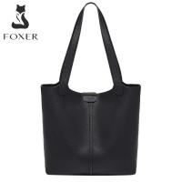ราคา Foxer กระเป๋าทรงสี่เหลี่ยมมีหูหิ้วสะพายไหล่แท้สำหรับผู้หญิงสำนักงานกระเป๋าถือหนังแท้กระเป๋าทรงสี่เหลี่ยมมีหูหิ้วสะพายไหล่ความจุมากกระเป๋าถือสะพายไหล่อเนกประสงค์สีดำ (21373653814)