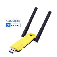 ราคา USB3 0 1200Mbps Wifi อะแดปเตอร์เครือข่ายอะแดปเตอร์ Dual 2dBi เสาอากาศภายนอก Ethernet การ์ดเครือข่ายไร้สาย Dongle Realtek RTL8812AU BU (10506458025)