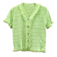 ราคา เสื้อไหมพรมฉลุ แต่งขอบ กระดุมหน้า (16504812608)