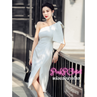 ราคา PinkP 9298 ชุดเดรสปาดไหล่สไตล์ฝรั่งเศส โบว์ไหล่เฉียงสลิมมิ่ง เซ็กซี่ มี 2 สี ขาว ชมพู (20395883442)