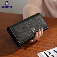 ราคา GEMEITE Fast Delivery Women Long Wallet Pu Leather Large Capacity Coin Purse Bifold Solid Color Clutch Purse Bag (21027007959)