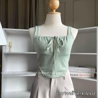 ราคา ? ? ? ? ? ครอปy2k ครอปรูดหน้า สายเดี่ยวเว้าข้างรูดหน้า (19554506755)