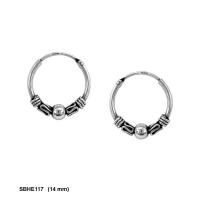 ราคา 925 sterling silver 1 2 x 14 mm bali hoop earrings ต่างหูเงินบาหลี 1 2 x 14 มม (1622556352)