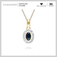 ราคา Gemondo จี้ทองคำ 9K ประดับไพลิน Blue Sapphire ล้อมเพชร สไตล์คลาสสิกทรงรี ไม่รวมสร้อย จี้พลอยแท้ จี้ไพลิน จี้ทอง (20118776424)