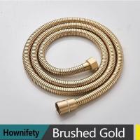 ราคา Chrome Gold Black Polished 150cm G1 2 Shower Hose Bathroom Accessories Solid Brass Flexible Hose Used For Bath Connect Handheld Shower Sets (19622729714)