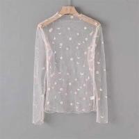 ราคา DMYP เสื้อยืดคอเต่าแขนยาวสำหรับผู้หญิงเสื้อตาข่ายซีทรูแบบใส (11809570823)