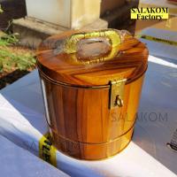 ราคา ถังไม้สัก ทรงกลม 8 8 นิ้ว ถังเงินถังทอง ถังเก็บเงิน ถังกระปุกออมสินไม้สัก ออมสิน piggy bank (12393019836)