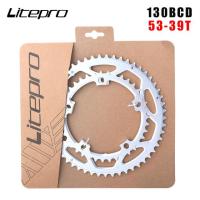 ราคา Litepro 130BCD 53 39T ข้อเหวี่ยงจักรยานเสือหมอบห่วงโซ่อลูมิเนียมอัลลอยด์ CNC 9 10 11ความเร็วจักรยานพับได้โซ่คู่จานหน้า Litepro (11805771954)