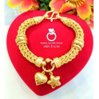 ราคา สร้อยข้อมือเลส B336 หนัก 3 บาท ลายดาวใจ งานทองเคลือบแก้ว ทองไมครอน ทองสวยเลสข้อมือ (19750808210)