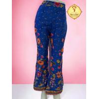 ราคา กางเกงขายาว ทรงขาม้า ผ้าถุงลายโสร่ง สีน้ำเงิน (21006093925)