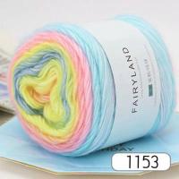 ราคา เส้นด้ายขนสัตว์สีรุ้ง100กรัมผ้าพันคอหมวกไหมพรมเค้กผ้าทอมือแบบใหม่ผ้าถักไหมพรมสำหรับสเวตเตอร์ถักด้ายมัดรวมแฟนซี (17865333045)