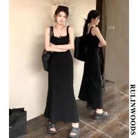 ราคา RULINWOODS ชุดเดรส ชุดเดรสแม็กซี่ MODE Korea ชุดเดรสแขนกุด ชุดเดรยาว (20488341809)