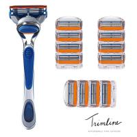 ราคา TRIMLINE มีดโกน มีดโกนหนวด แบบ 5 ใบมีด พร้อมใบมีดโกน 8 ชุด แข็งแรง ทนทาน ไม่ต้องกลัวบาดTRIMLINE มีดโกน มีดโกนหนวด แบบ 5 ใบมีด พร้อมใบมีดโกน 8 ชุด แข็งแรง ทนทาน ไม่ต้องกลัวบาดใบมีดโกนหนวด 5 ใบมีด 4 ชิ้