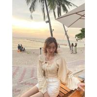 ราคา เซ็ท2ชิ้น เกาะอกแต่งผูกโบว์ เสื้อคลุมเกาะไหล่ แขนบอลลูน โค้ดส่วนลดดู Update หน้าร้าน (17953409073)