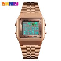 ราคา ฟรี ส่วนลด 15 นาฬิกา SKMEI 1338 สายสแตนเลส นาฬิกาข้อมือ ทางการ แฟชั่น ทำงาน กันน้ำ แสดงผล 2 ระบบ ไฟLED ข้อมือผู้ชาย ข้อมือผู้หญิง ส่งไว (19677415415)