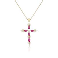 ราคา Jewellista จี้กางเขน พร้อมสร้อยเงินแท้ Jessie พลอย Created Ruby CZ (20912589014)