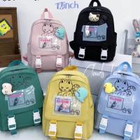 ราคา กระเป๋าเป้สีหวาน กระเป๋าเป้เด็ก กระเป๋าเป้ผ้าลายสกรีนแมว (20009485675)