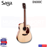 ราคา SAGA D100C กีตาร์โปร่งไฟฟ้า กระเป๋า (18916581538)