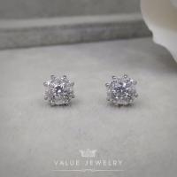 ราคา ต่างหูแป้น ประดับคริสตัล ทรงกลม ขนาดเล็ก ตุ้มหู เครื่องประดับแฟชั่น ER0156 ValueJewelry (165862388)