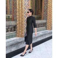 ราคา ชุดดำ เดรสสีดำ ชุดไทยจิตรลดา ชุดดำสุภาพ ชุดดำแฟชั่น ชุดผ้าไหมสีดำ (21263187026)