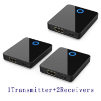 ราคา HD Wireless HDMI Extender Audio Video Transmitter Receiver ตัวรับส่งสัญญาณกระจกหน้าจอ1X2จอแสดงผลสำหรับ PS4 PC To Monitor T V (16680374227)