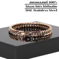 ราคา สร้อยข้อมือ เลสข้อมือ หน้ากว้าง 8 มิล สีพิ้งโกล กำไลข้อมือ ข้อมือสแตนเลส สร้อยข้อมือคู่ เครื่องประดับสแตนเลส รุ่น LM003 Pinkgold (410880212)