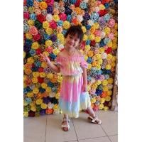 ราคา เดรสเด็กผู้หญิงมัดย้อมพาสเทลปาดไหล่ มัดย้อมพาสเทล เดรสเด็ก เดรสพาสเทล (11972338520)