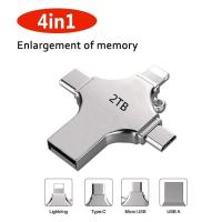 ราคา จัดส่งฟรี COD 4in1 OTG USB3 0แฟลชไดรฟ์ Pendrive ประเภท C USB Stick 128GB 256GB Memory Stick สำหรับ iPhone Android PC (11382149784)