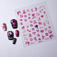 ราคา สติกเกอร์ติดเล็บ Relief สามมิติลิปสติกสติกเกอร์ติดเล็บการ์ตูนตุ๊กตาบาร์บี้สีชมพูสติกเกอร์ติดเล็บ S น้อยน่ารักสไตล์เจ้าหญิง (21183018087)