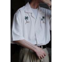 ราคา พร้อมส่ง เสื้อเชิ้ตแขนสั้น ลายปักต้นมะพร้าว สไตล์เกาหลี SS21 (13968116946)
