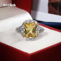 ราคา แหวนเพชรเจียรแวววาวเพทายสีเหลืองความชัดเจนในเงินสเตอร์ลิงสำหรับผู้หญิงหญิงสาว (19237830446)