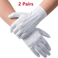 ราคา 4ชิ้นถุงมือผ้าฝ้ายสีขาวผู้ชายเครื่องแบบทักซิโด้อย่างเป็นทางการถุงมือชุดพิธีการขบวนพาเหรดเครื่องประดับเหรียญถุงมือบัตเลอร์ (21358845455)