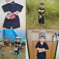 ราคา พร้อมส่งในไทย สินค้ามีในไทยชุดม่อฮ่อมเด็ก3 12ปีผ้าม่อฮ่อมแท้100 พร้อมผ้าขาวม้า (19185946057)