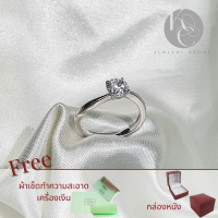 ราคา แหวนเพชร Moissanite 0 5ct พร้อมใบรับรอง GRA ตัวเรือน แหวนเงินแท้ 925 ชุบทองคำขาว การฝังแบบเม็ดชู Ring metal Silver 925 gem type Moissanite GRA certificate (17484702780)