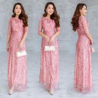 ราคา แม็กซี่เดรสออกงาน ชุดเดรสยาวราตรียาวออกงานสุดหรูหราปักเลื่อมวาววับทั้งตัว (778376336)