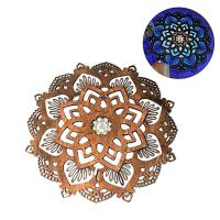 ราคา Mandala ห้องโยคะไฟกลางคืน LED หลายชั้นเลเซอร์ตัดไฟแกะสลัก LED หรูหราไม้ Mandala โคมไฟแขวน (13103961230)