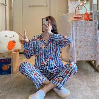 ราคา ชุดนอนผู้ใหญ่ ผ้าซาติน คอปก สุดหรู เซ็ทเสื้อเเขนยาวกางเกงขายาว สวมใส่สบาย ผ้าเย็น ผ้านิ่มไม่เเข็ง No 1090 (17053951773)