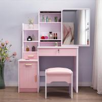 ราคา โต๊ะเครื่องแป้ง IKEAโต๊ะแต่งหน้า สไตล์เกาหลี พื้นผิวโต๊ะเคลือบด้วยสารเคลือบกันน้ำ ตู้เก็บของอเนกประสงค์ มี 2 แบบให้เลือก LED (21282587149)