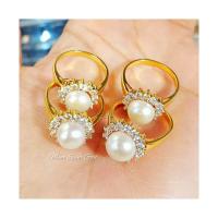 ราคา แหวนมุกล้อมเพชร 0525 รุ่นเคลือบทองหนาพิเศษ แหวนทองไมครอน แหวนทองชุบ แหวนทองสวย แหวนใส่ออกงาน แหวน (2098598028)
