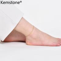 ราคา Kemstone กำไลข้อเท้ากางเขนเซอร์คอนเคลือบทองสแตนเลสของผู้หญิงของขวัญเครื่องประดับอัญมณี (20949799061)