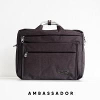 ราคา SALE กระเป๋าเอกสาร กระเป๋าใส่โน้ตบุค รุ่น 9724 งานคุณภาพดี แบรนด์แท้ ambassador (8687512091)